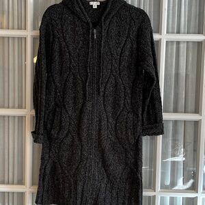 J. Jill Charcoal Cable Knit Sweater